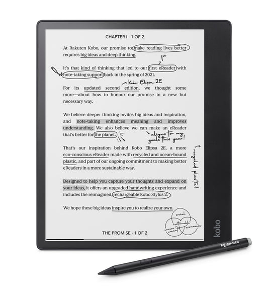 Kobo Elipsa 2E e-note with Kobo Pencil 2